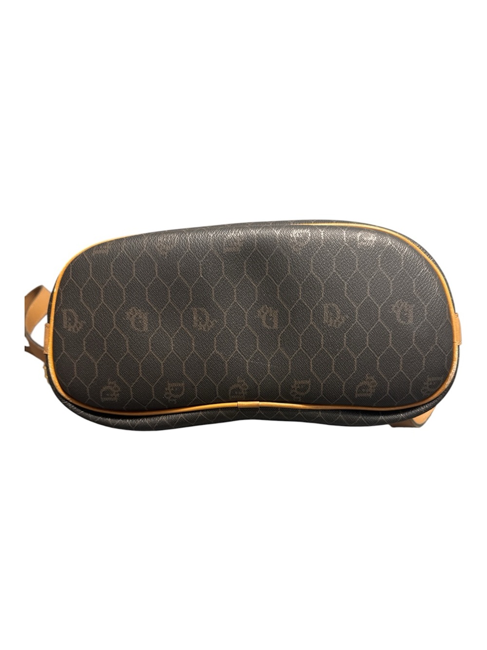 DIOR Honeycomb Monogram PVC Bucket Shoulder Crossbody Bag Brown Tan w/ Pouch - Picture 8 of 17